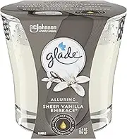 Glade Scented Candle, Alluring Sheer Vanilla Embrace Room Fragrance, Infused with Essential Oils, Glass Candle Jar, 1 Count