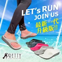 在飛比找momo購物網優惠-【Pretty】台灣製 男女 防水 運動 馬拉松拖鞋 跑拖 