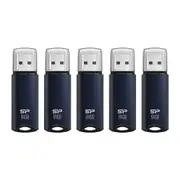 Silicon Power 64GB Marvel M02 USB 3.0 Flash Drive - Navy Blue (5-Pack)