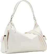 [Desigual] Women's Half Logo 24 NE Accessories PU Shoulder Bag, White, White