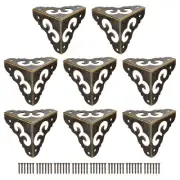 30x30x30mm Metal Box Corner Protectors Edge Guard Iron Bronze Tone 8pcs