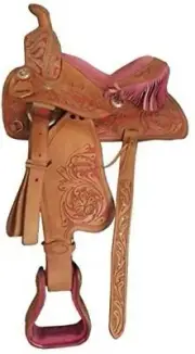 Premium Leather Western Barrel Racing Horse Saddle Tack Set Size 10" to 18.5".