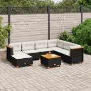 Garden Sofa Set with Cushions Modular Sofa Couch 7 Piece Poly Rattan vidaXL