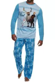 Disney Frozen II Mens Pajama Set Size Large Christmas Olaf Sven Fleece Pants NWT