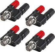 4pcs BNC Female Plug to 2X 4mm Dual Banana Female Connector BNC Banana Adapter RF Coax Coaxial Splitter
