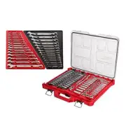 Milwaukee Wrench Set Angle+Open-End w/ SAE/Metric Ratchet/Socket Tool(136-Piece)