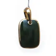NWT DAVID YURMAN Men's Exotic Tablet Nephrite Jade 18K Gold Enhancer Pendant