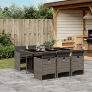 Garden Dining Set with Cushions Outdoor Furniture Patio Set Poly Rattan vidaXL