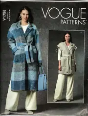 Vogue V1758 Misses 8 to 16 Jacket, Vest and Pants Uncut Sewing Pattern New