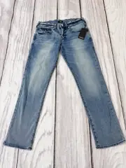 TRUE RELIGION JEANS Geno Big T Flap Slim Light Chilly Wash Size 32x32 (D8)