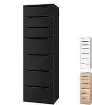 [ALFORDSON] Wooden Wardrobe Cabinet with 7 Drawers, 50.5X 40x 160 cm, Compact Design Closet Clothes Storage, Dresser Clothing Organizer Cupboard for Bedroom Living Room, Black