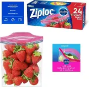 Zip Lock Bags Quart Ziploc Bags Grip 'N Seal Food Storage Plastic Travel 24 Ct.