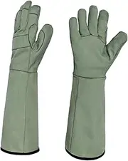 Sdlnklm 2 Pieces Garden Gloves Work Gloves Protection Scratch Scratch Resistance with Long Sleeves Thorn for Safe Work Gardening, Green