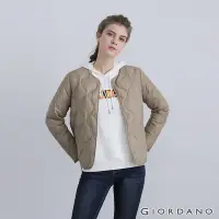 在飛比找Yahoo奇摩購物中心優惠-GIORDANO 女裝素色輕薄羽絨外套 - 94 沙漠灰褐