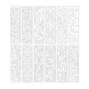 12pcs Striped Floral Stencil Reusable Painting Templates for DIY Handbook Decor