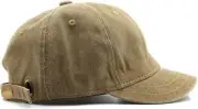 Short Brim Vintage Baseball Cap Adjustable Unstructured One Size, Khaki