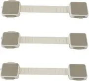 COOLHIYA Adjustable Babyproofing Locks Kit 3pcs Child Safety Cabinet Locks No Drilling Toddler Proofing for Kitchen Appliances