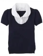 Girls Uniform Short Sleeve 2 In 1 Sweater-Sz 14 /NEW