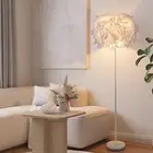 Feather Floor Lamp,59in Simple Modern LED Standing Lamp,White Feather Floor L...
