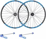 Mountain Bike Wheelset 26 27.5 29inch Disc Brake Wheels Quasi-Vacuum Rims Front Rear Wheel Set Quick Release 8 9 10 11 Speed Cassette Bearing Hubs (Color : Black-Blue, Size : 29inch)