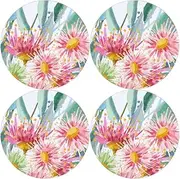 Maxwell & Williams Royal Botanic Gardens Eucalyptus Bloom Round Cork Back Coaster 10cm Set of 4 Gift Boxed
