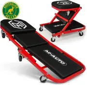 40-Inch Folding Creeper Rolling Seat, All-In-One Adjustable Roller Garage Chair,