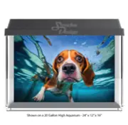 Brown White Cute Dog Polyester Fish Tank Glass Backdrop Aquarium Background