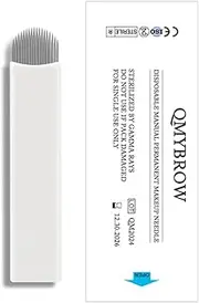Brow Microblading Blades Fine Microblades 20Pack (White, 18U-0.25MM)