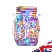 3Pcs LED Solar Fairy Mason Jar Light Party Wedding Garden Decor (Multicolor 1m)