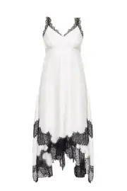 Allsaints Skylar Chalk White A-Symmetrical Lace Dress US 8 - UK 12 - EU 40