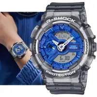 在飛比找momo購物網優惠-【CASIO 卡西歐】G-SHOCK 半透明灰 時尚金屬藍色