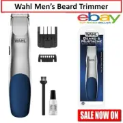 Wahl Mens Beard Trimmer Shaver Clipper Portable Cordless with Trimmer Guides NEW