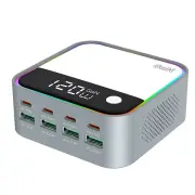 [GaN Tech]Bakeey WLX-M8 120W 8-Port USB PD Charger 4USB-A+4USB-C PD3.0/2.0 PPS QC3.0/2.0 SCP FCP AFC Apple2.4 BC1.2 Fast