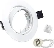 Wondlumi Recessed Ceiling Spotlights 20 Pack Round White Downlight Fittings 30°Tilt Swivel Mounted Frame Trim Rings with GU10 Lamp Holders 240V