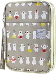 192 Slots Colored Pencil Case, Large Capacity Pencil Holder Pen Organizer Bag with Zipper for Prismacolor Watercolor Coloring Pencils, Gel Pens for Student & Artist (Bathing Bear)