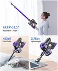 Cordless Vacuum Cleaner, Power Stick Vacuum 450W 36Kpa with Long Runtime Detach