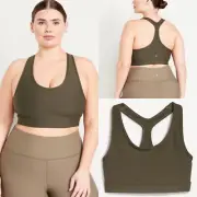Old Navy Medium-Support PowerSoft Racerback Sports Bra Green Plus Size 4X $27