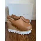 Stella McCartney Women's Elyse Brown Platform Wedge Clogs 39.5/9.5