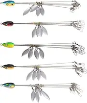 zolyet 5 Arms Alabama Umbrella Rigs Fishing Bass Lures Bait Kit Swim Baits Lures Baits 5pcs