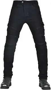 CFlong Men's Women's Motorcycle Pants Motorbike Jeans Biker Armor Trousers Bicycle Riding Protective Pants, 4 x Protection pad