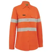 Womens Hi Vis Taped Lightweight RipStop Breathable Orange Shirt - size 12