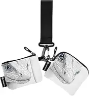 [XYMZR] Mini Zip Around Wristlet keychain Wallet Drago Head Black White for Women Personalized Pattern Detachable Dual Pouch Wristlet Portable Wallet Phone Coin Purse, Multi-colored, One Size