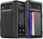 [VRS DESIGN] Terra Guard Modern Go Case Designed for Google Pixel Fold (2023) Wallet Card Cover - Black