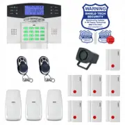 Wireless House Alarm Kit Security System Voice Prompt Backlit Screen US Plug FS
