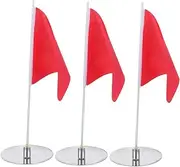 3 Sets Indoor Putting Cup Golf Putting Practice Cup Hole Golf Flags for Putting Replacement Golf Flag Small Golfing Flags Golf Putting Cup Golf Putting Target Red Stainless Steel