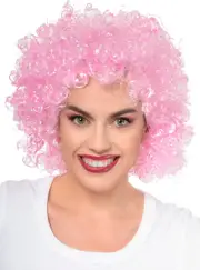 Large Curly Light Pink Afro Adults Costume Wig