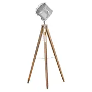 New Oriental Antique Tripod Floor Lamp with Chrome Head and Mesh