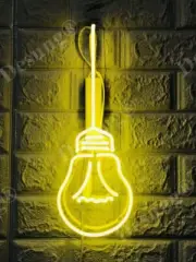 14"Edison Tungsten Filament Bulb Lamp Acrylic Neon Sign Light Artwork Wall Decor