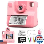 LETSHAHA Kids Camera Instant Print, Christmas Birthday Gifts for Toddle Girls