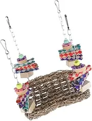 Happyyami Hanging Bird Swing Toy Parrot Perch and Creative Bird Toy for Small Pets